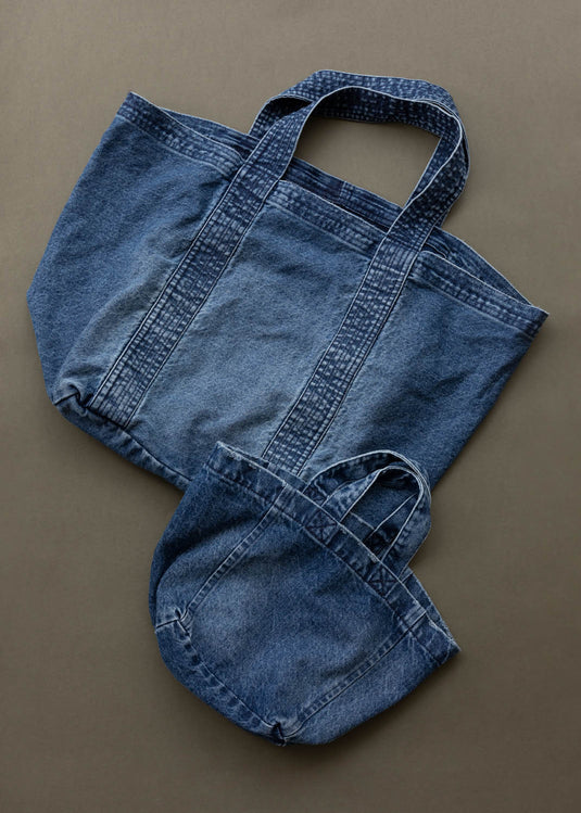 Mini tote bag denim lavado