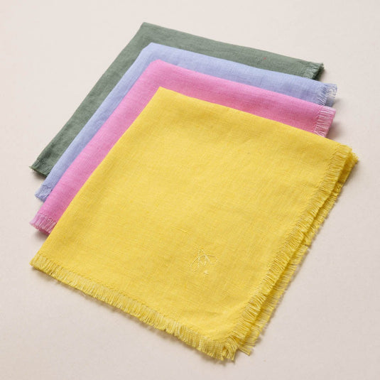 Servilletas en lino multicolor x4
