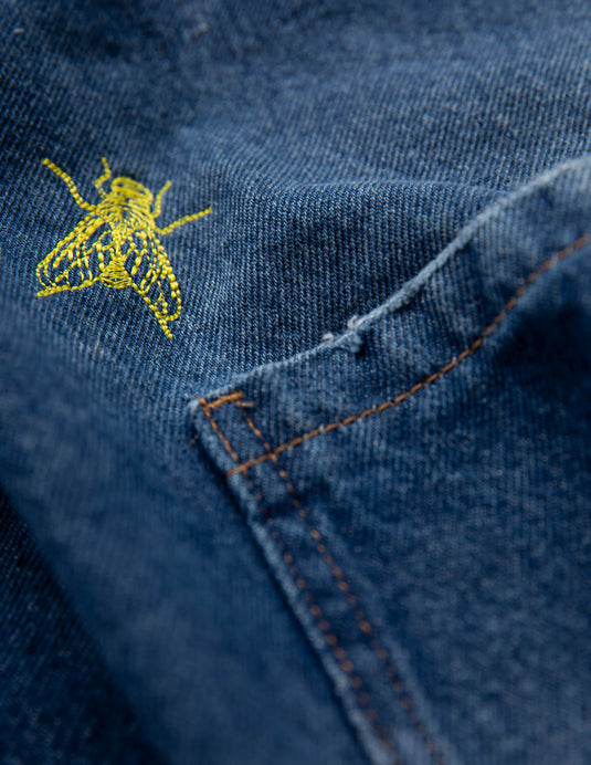 Delantal corto denim amarillo