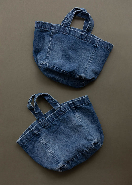 Mini tote bag denim lavado