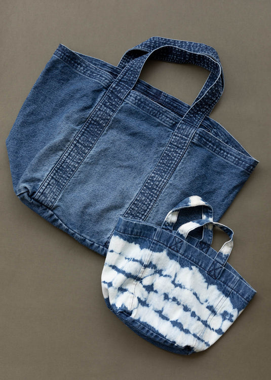 Maxi tote bag denim lavado