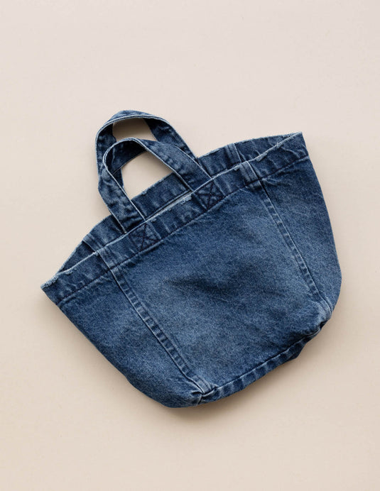 Mini tote bag denim lavado