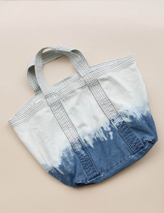 Maxi tote bag denim tie dye